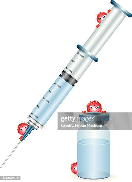 stockillustraties, clipart, cartoons en iconen met syringe with virus - botox