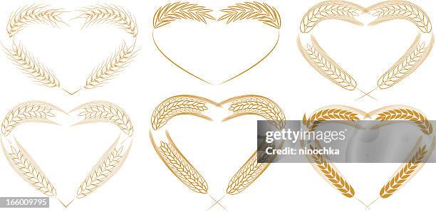 wheat hearts - hops and wheat vector stock illustrations