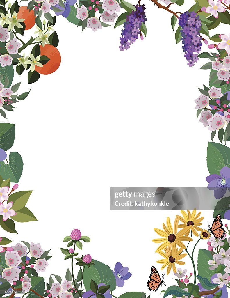 Flower border frame