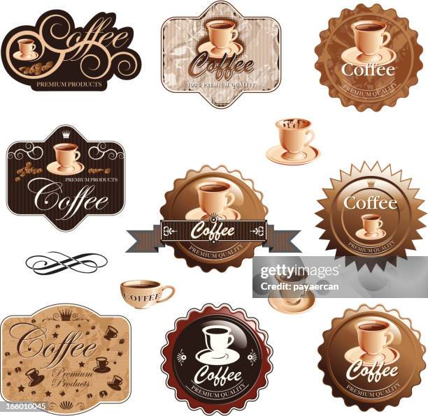 coffee icon set - roast dinner stock illustrations
