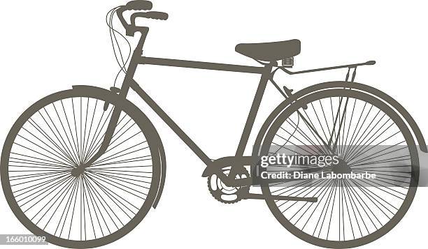 retro bicycle silhouette - vintage bicycle stock illustrations