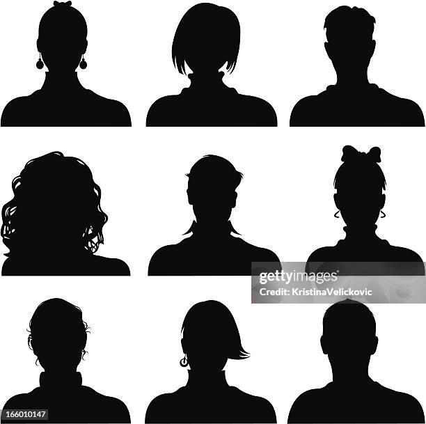 ilustrações de stock, clip art, desenhos animados e ícones de ícones de pessoas - profile woman silhouette