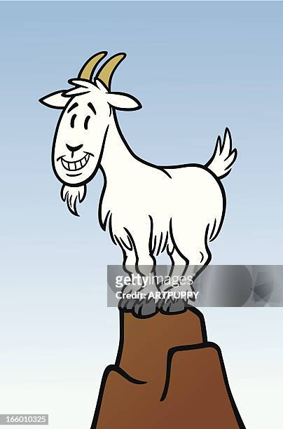 ilustraciones, imágenes clip art, dibujos animados e iconos de stock de cabra de historieta - cabra mamífero ungulado