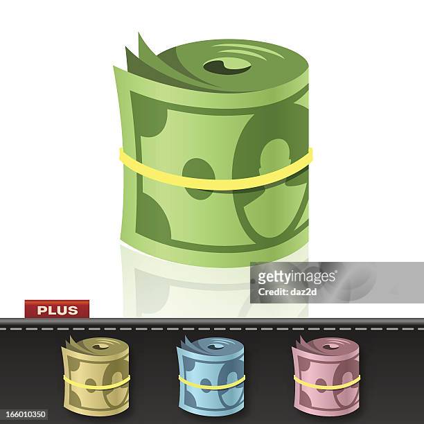 money roll - 1 dollar schein stock-grafiken, -clipart, -cartoons und -symbole