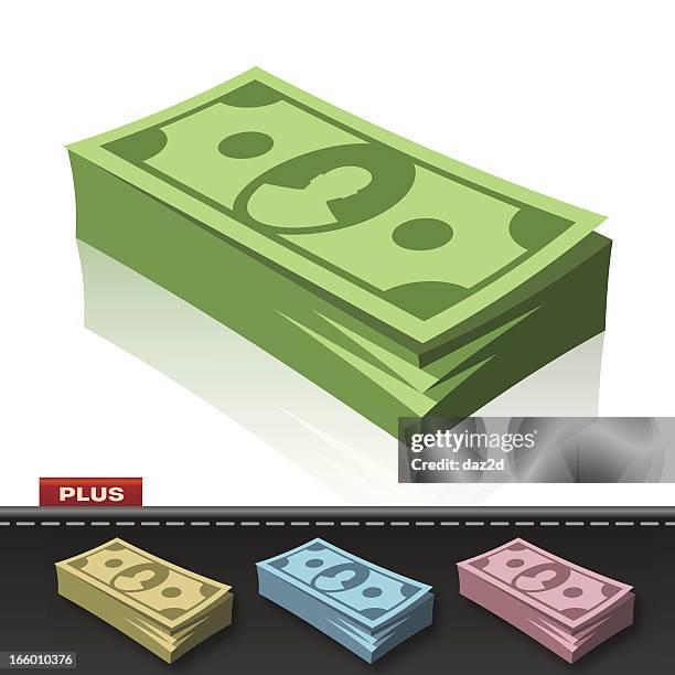 money pack - american fifty dollar bill stock illustrations