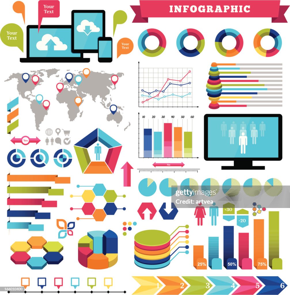 Multiple Color Legend Visualization Infographic Elements In Multiple Colors Of Legend High-Res Vector ...