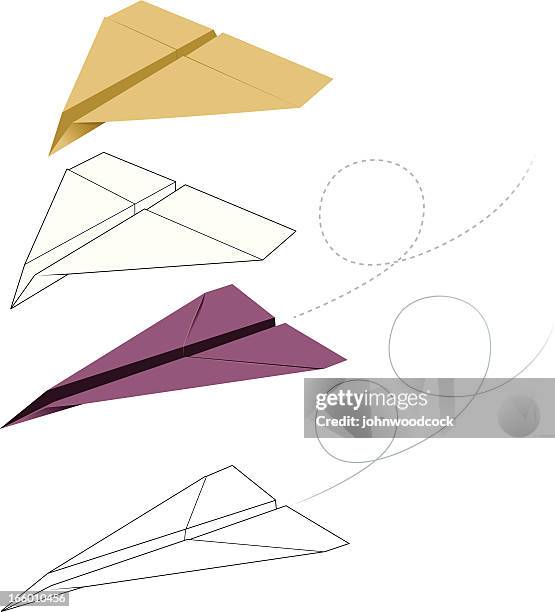 paper plane - flight path stock illustrations