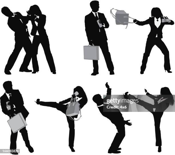 geschäftsleute fighting - punching bag stock-grafiken, -clipart, -cartoons und -symbole