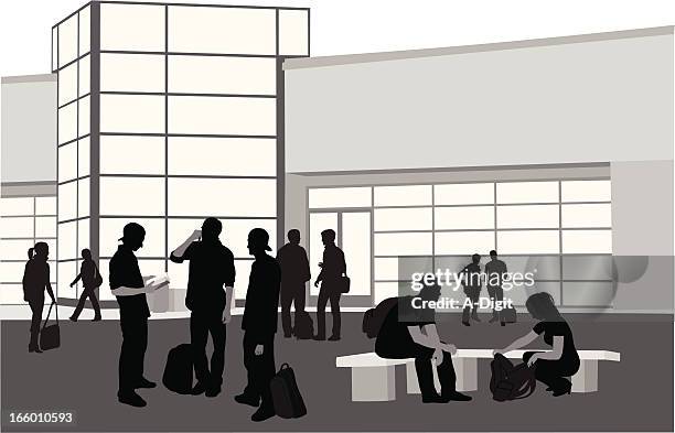 student plaza - high school building vector stock illustrations