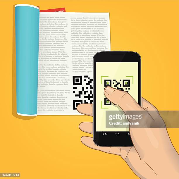 qr code - book barcode stock illustrations