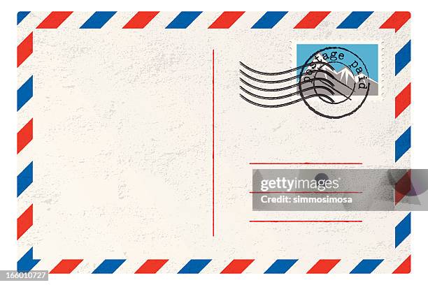 stockillustraties, clipart, cartoons en iconen met vector postcard - envelop