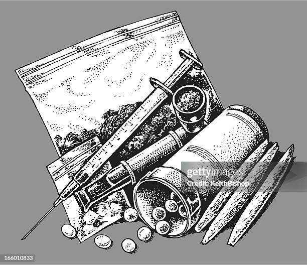 drugs - prescription, recreational, addictive - cocaine stock illustrations