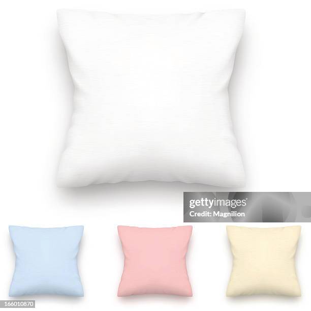 stockillustraties, clipart, cartoons en iconen met four decorative square throw pillows plain pastel photos - pillow