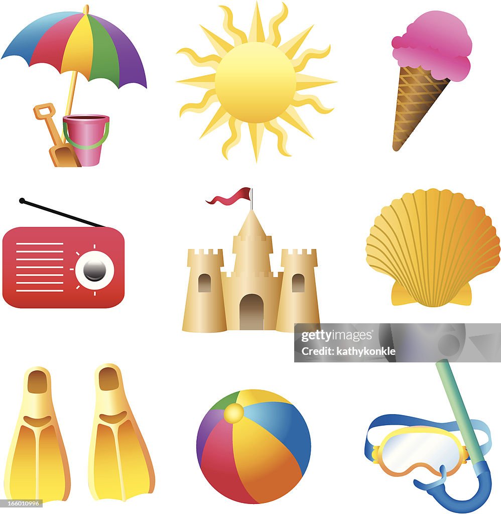 Beach icons