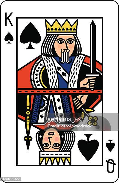illustrazioni stock, clip art, cartoni animati e icone di tendenza di re e regina di picche carta da gioco - queen card