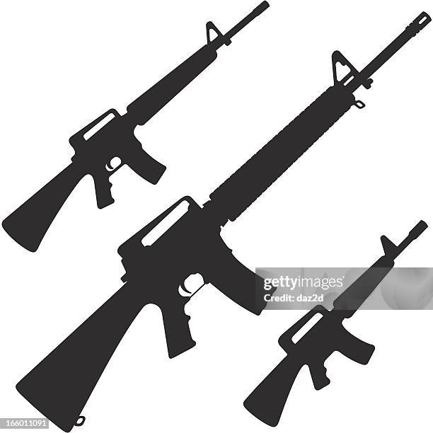 m16 - gun stock-grafiken, -clipart, -cartoons und -symbole