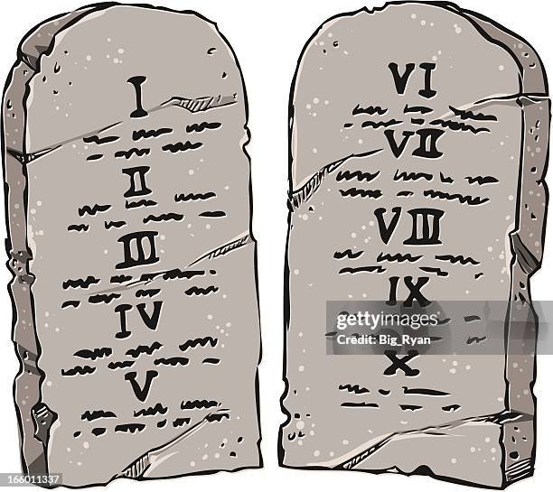 stockillustraties, clipart, cartoons en iconen met the ten commandments - getal 10