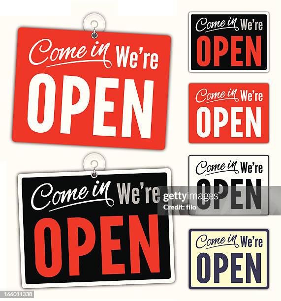open signs - open access stock illustrations