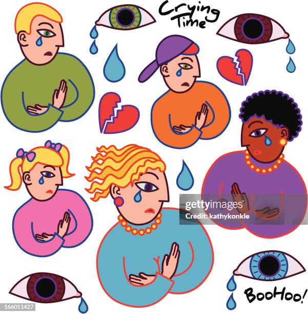 crying time - man crying stock illustrations