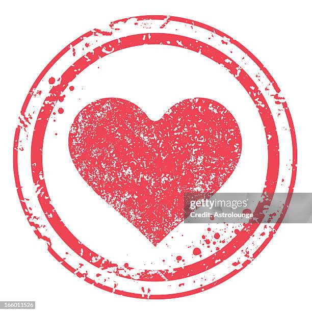 ilustraciones, imágenes clip art, dibujos animados e iconos de stock de corazón de la firma - sello de caucho