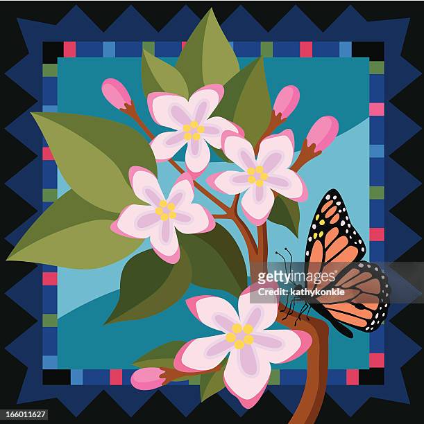 bildbanksillustrationer, clip art samt tecknat material och ikoner med mayflowers and monarch butterfly - hagtorn