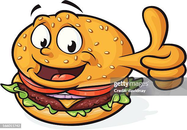 ilustrações de stock, clip art, desenhos animados e ícones de feliz burger - hamburguer