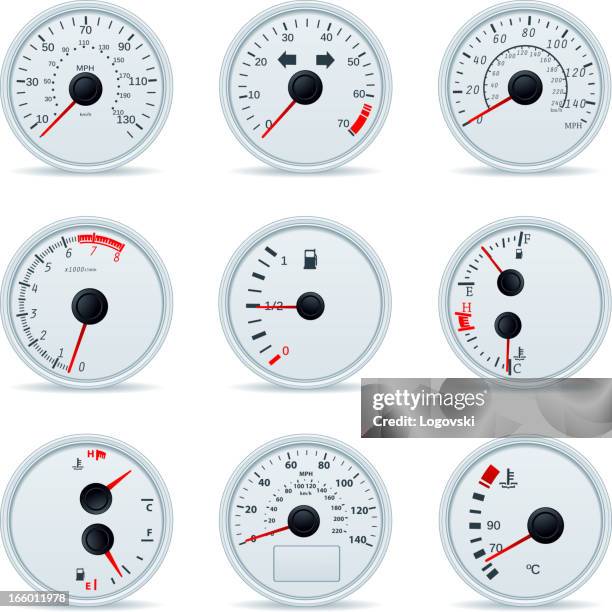 speedometers - odometer stock illustrations