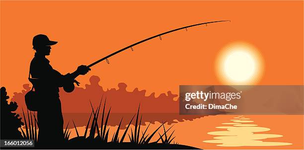 fishing banner - freshwater fishing stock illustrations