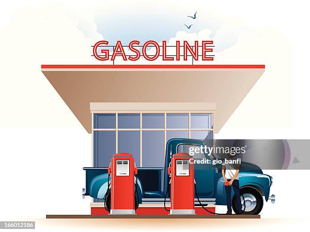 gas station - petrol station stock illustrations