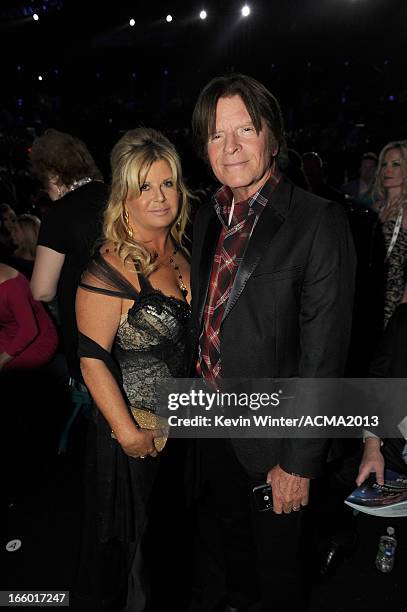 Musician John Fogerty and Julie Lebiedzinski attend the 48th Annual Academy of Country Music Awards at the MGM Grand Garden Arena on April 7, 2013 in...