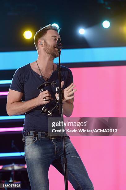 Musician Charles Kelley attends the 48th Annual Academy of Country Music Awards at the MGM Grand Garden Arena on April 7, 2013 in Las Vegas, Nevada.