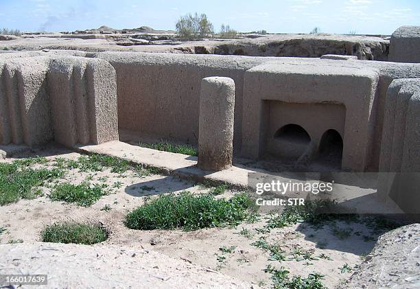 Turkmenistan-history-archaeology-society,FEATURE by Igor SASIN A view of the excavated and restored ancient fortress town of Gonur-Tepe, 50 kms...