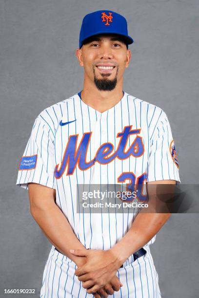Rafael Ortega of the New York Mets poses for a photo during the In-Season Photo Day at Citi Field on Tuesday, August 29, 2023 in Flushing, New York.