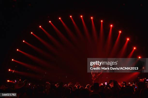 Musician Brad Paisley performs onstage during the 48th Annual Academy Of Country Music Awards - ACM Fan Jam After Party at Orleans Arena on April 7,...