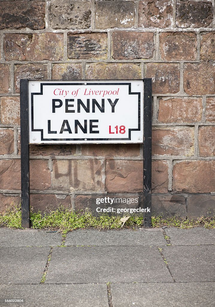 Penny Lane Street Sign Close-up