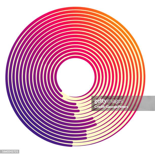 concentric spiral vector - sonar stock illustrations