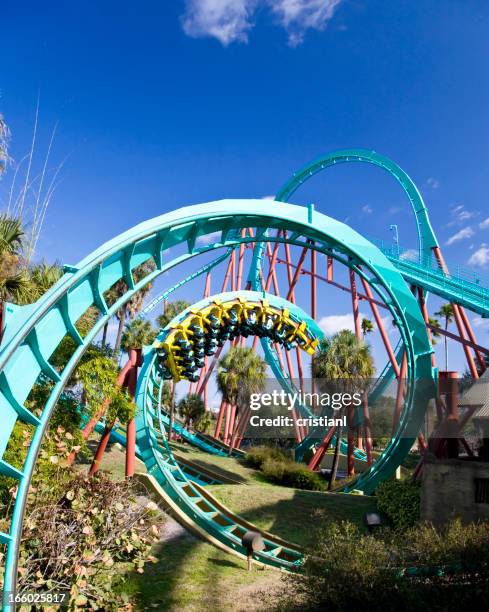 roller coaster - celebration fl stock pictures, royalty-free photos & images