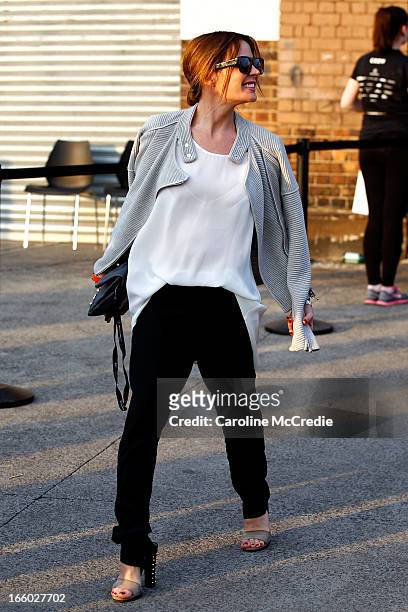 Stylist Kelly Smythe attends the Alex Perry show during Mercedes-Benz Fashion Week Australia Spring/Summer 2013/14 at Carriageworks on April 8, 2013...