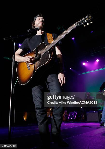 Musician Chris Janson performs onstage at the All Star Jam during the 48th Annual Academy Of Country Music Awards at the MGM Grand Hotel/Casino on...