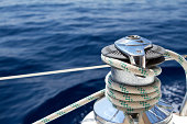 Sail boat winch with tight rope