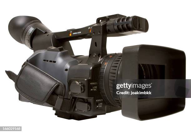 digital camcorder isolated on white - television camera stock pictures, royalty-free photos & images