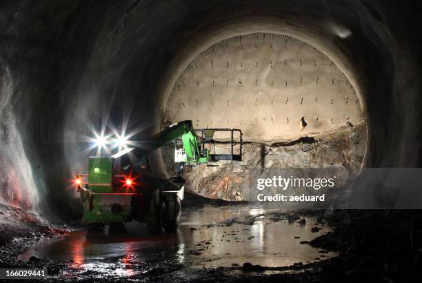 telescopic handler on tunnel front - mining machinery bildbanksfoton och bilder