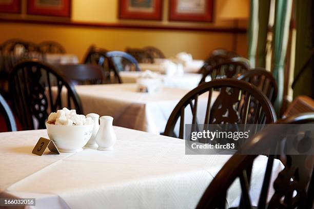 old fashioned british caf&#233; tables - cruet stock pictures, royalty-free photos & images