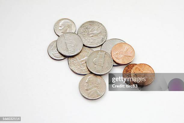 selection of us coins - us coin stock pictures, royalty-free photos & images