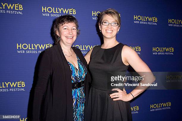 Stephanie Gorin and Naomi Snieckus attend the 2nd annual HollyWeb Festival at Avalon on April 7, 2013 in Hollywood, California.