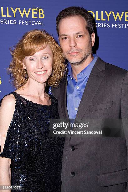 Kathryn O'Sullivan and Paul Awad attend the 2nd annual HollyWeb Festival at Avalon on April 7, 2013 in Hollywood, California.