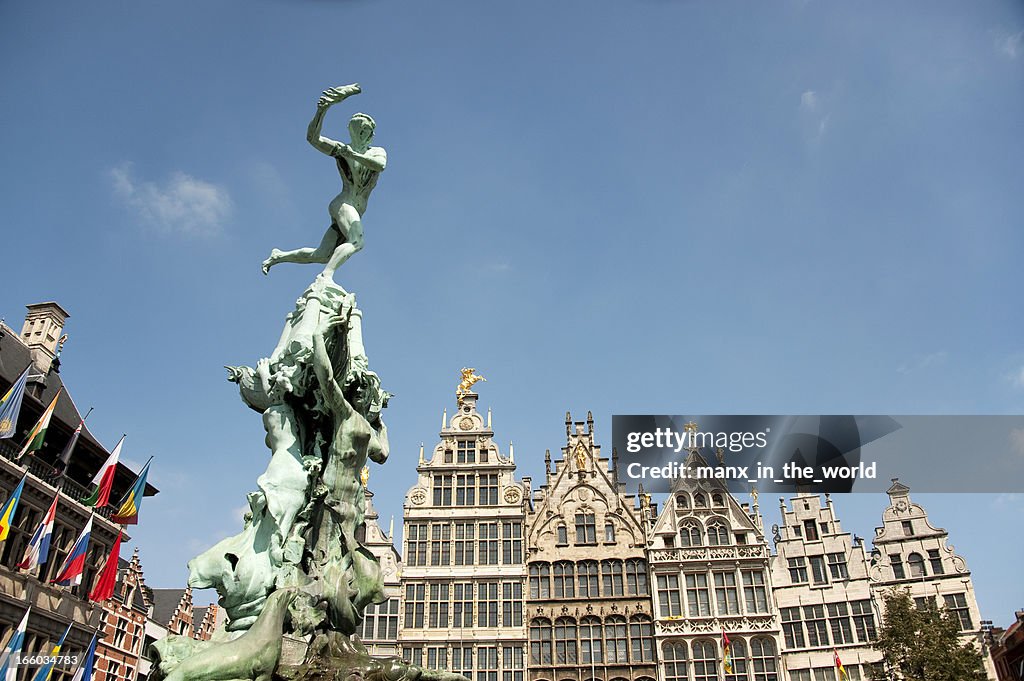 Antwerp, Brabo and historical house fronts
