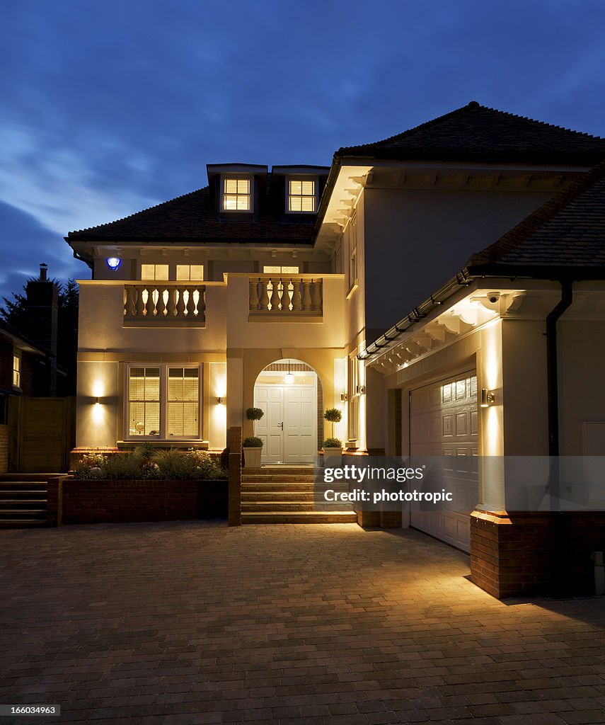 Luxury house at night