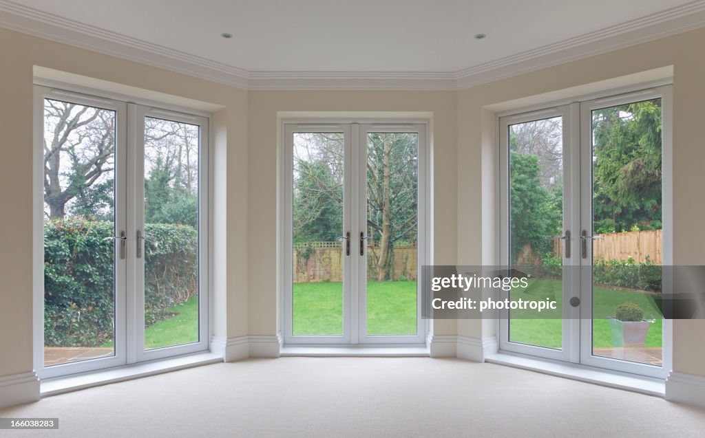 Bay window patio doors