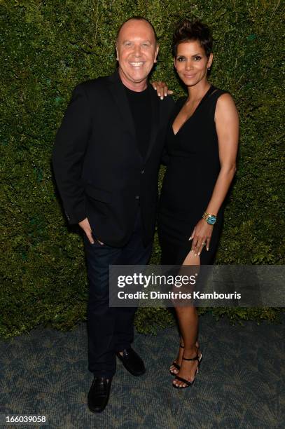 Michael Kors and Halle Berry attend a dinner in honor of Halle Berry as she joins Michael Kors and the United Nations World Food Programme to help...